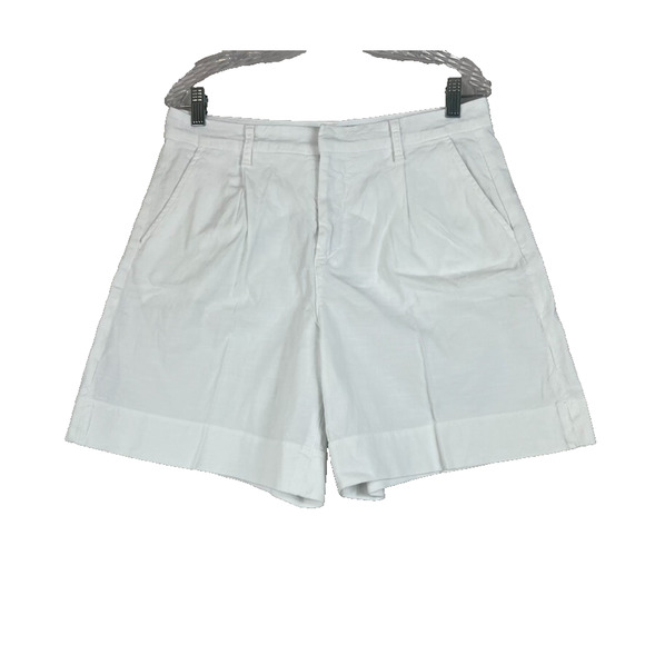 Frank & Eileen Golf Shorts Waterford Women's Size 8 White High Rise Flax Pleated - Picture 1 of 12